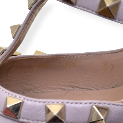 VALENTINO GARAVANI ROCKSTUD PATENT LEATHER HEELS NUDE 100 37 / UK7 | UK 4, Nude