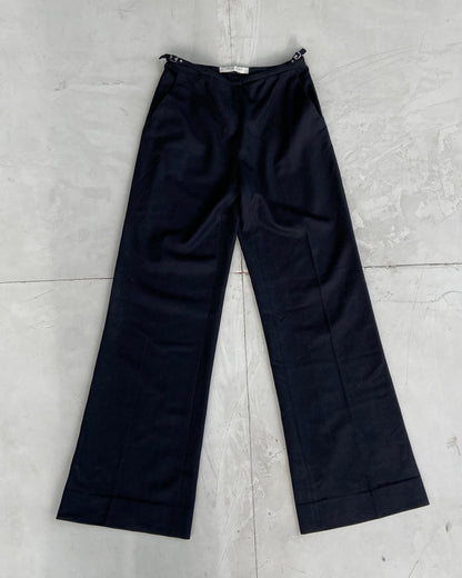 MIU MIU 2000'S BUCKLE WOOL TROUSERS - M