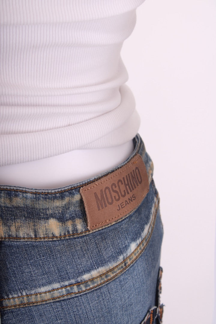 Moschino Jeans Vintage Patch Slogan Jeans Denim 26W | Default Title, Red