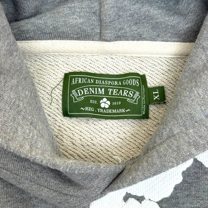 DENIM TEARS WREATH HOODIE GREY / WHITE XL | XL, Grey