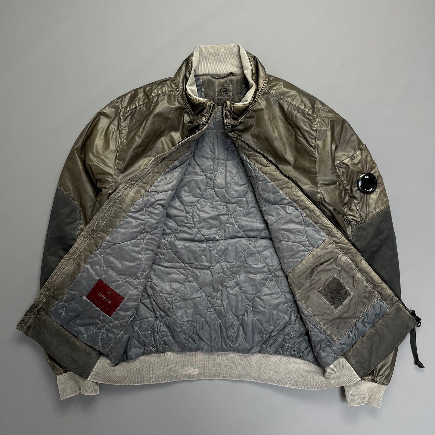 C.P. Company Nyber Bomber Jacket in Dusty Olive | Medium, Olive