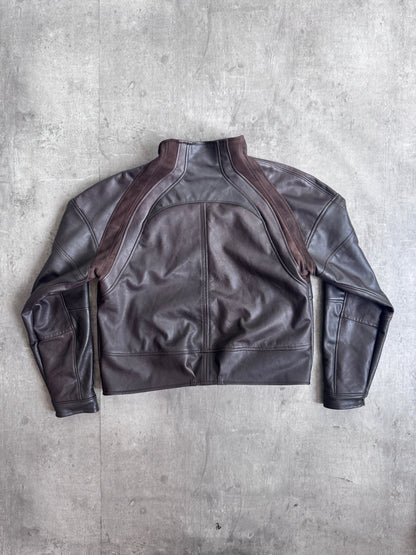 VT Rework: Dior Canvas Monogram Cropped Brown Leather Jacket SC: 5782