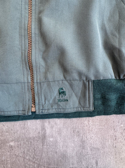 YSL Green Cotton Bomber Jacket