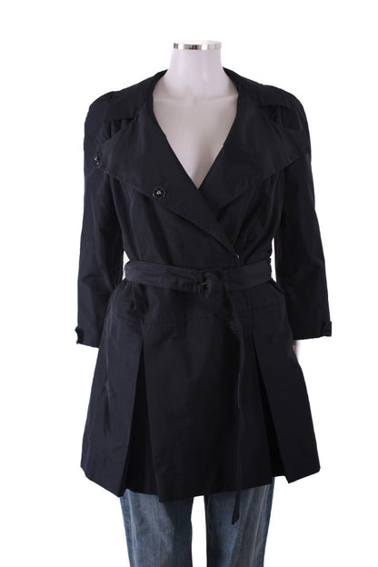 Miu Miu Pleated Trench Coat Black 12 | Default Title, Black