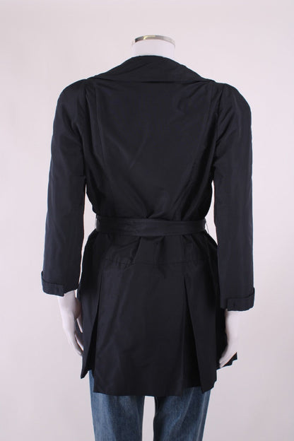 Miu Miu Pleated Trench Coat Black 12 | Default Title, Black