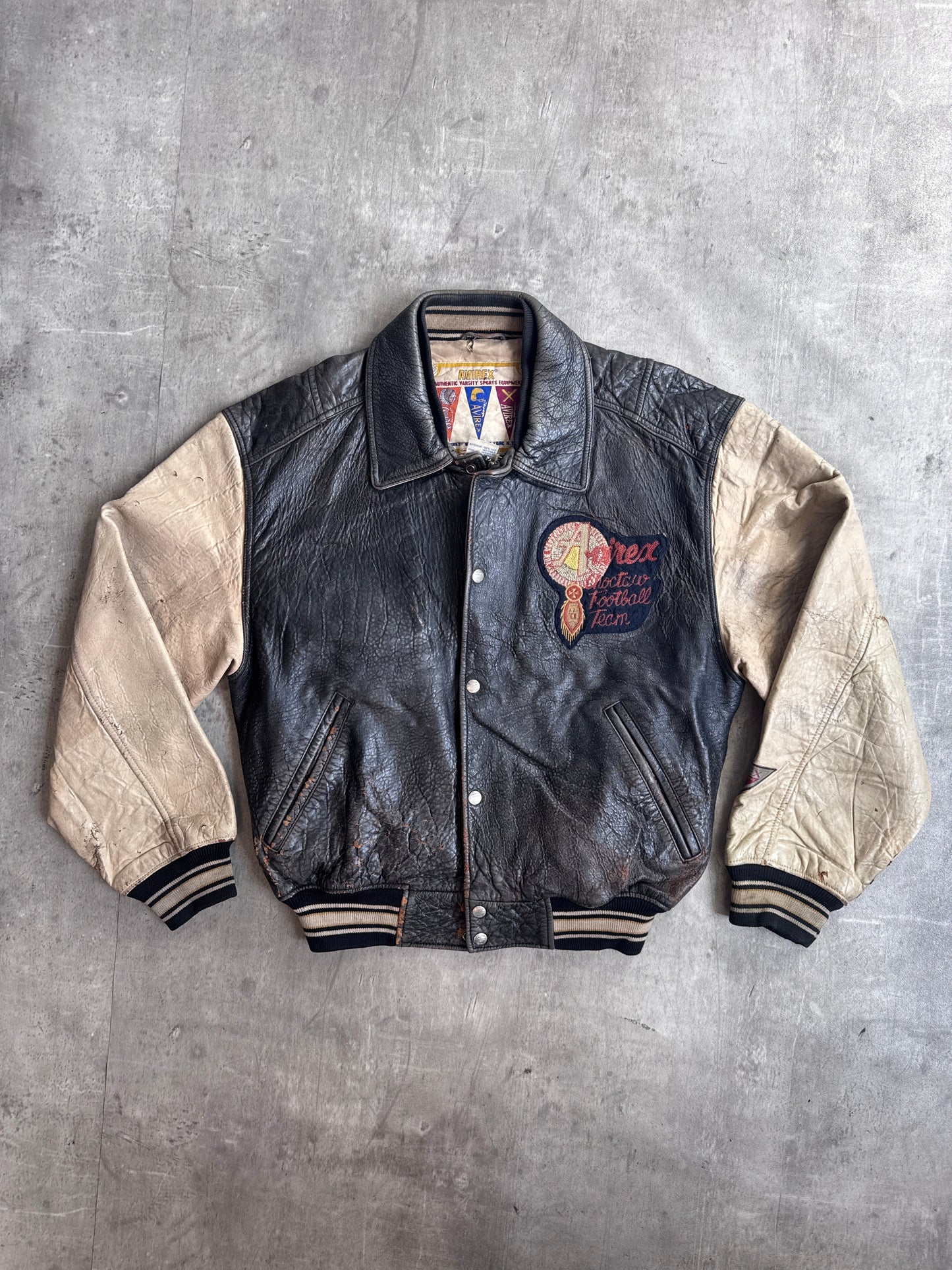Avirex Choctaw Football Team Leather Varsity Jacket