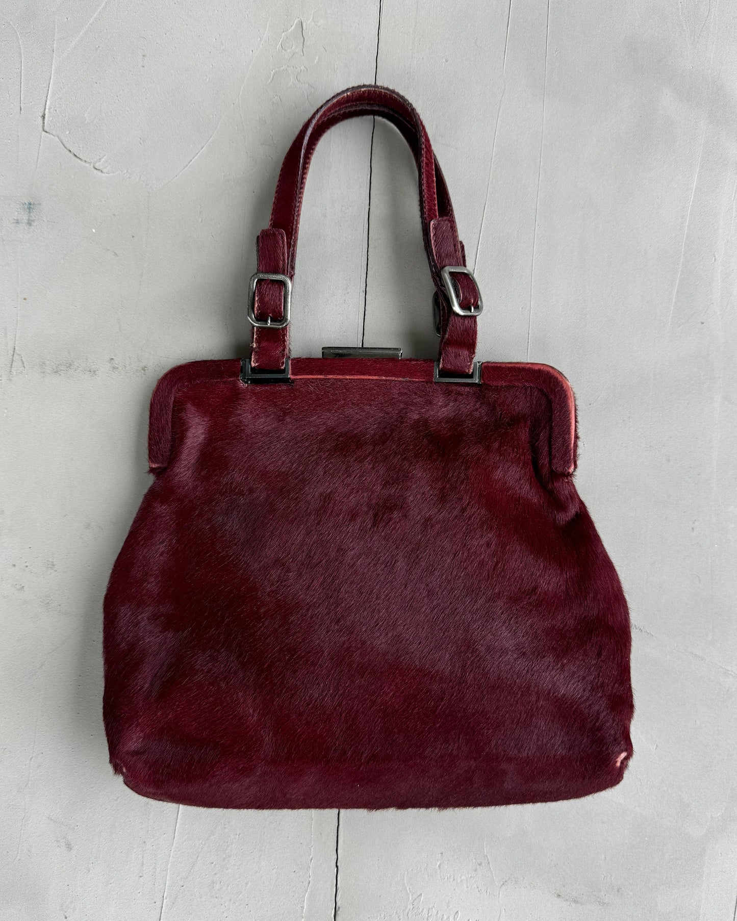 PRADA 90'S PONYHAIR LEATHER HANDBAG | O/S, Red
