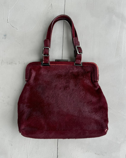 PRADA 90'S PONYHAIR LEATHER HANDBAG | O/S, Red