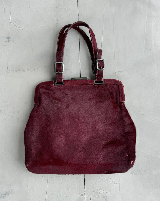 PRADA 90'S PONYHAIR LEATHER HANDBAG | O/S, Red
