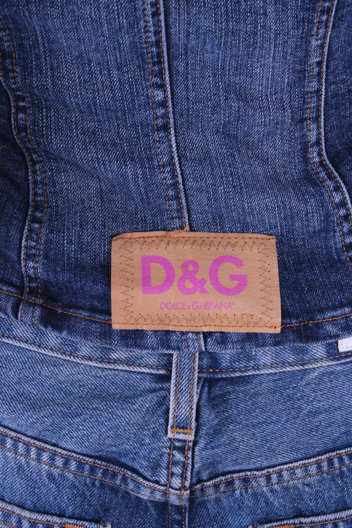 D&G Strapless Corset Top Denim XS | Default Title, Red