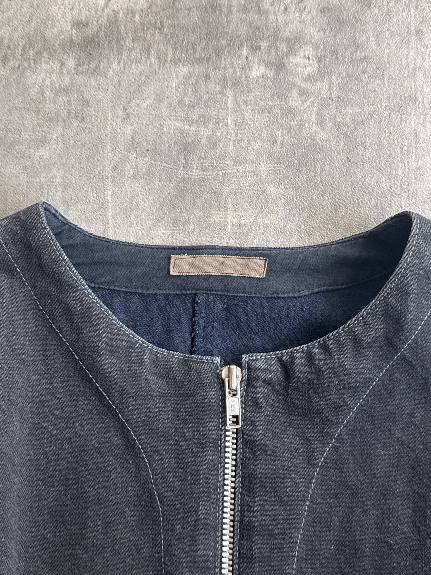 Y's Yohji Yamamoto Crew Neck Cropped Denim Jacket
