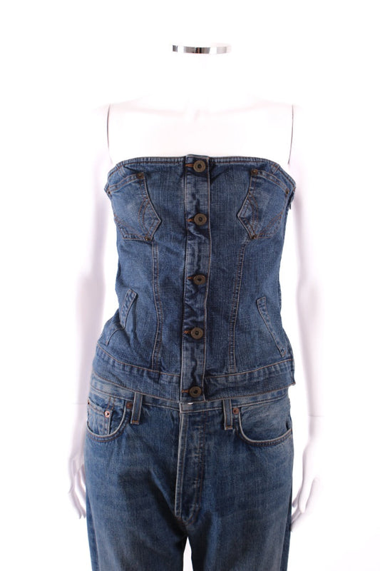 D&G Strapless Corset Top Denim 12 | Default Title, Red