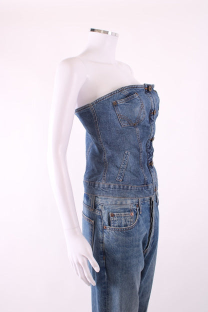 D&G Strapless Corset Top Denim 12 | Default Title, Red