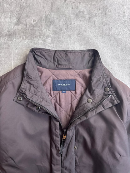 Burberry Brown Nylon Insulated Zip Up Harrington Jacket