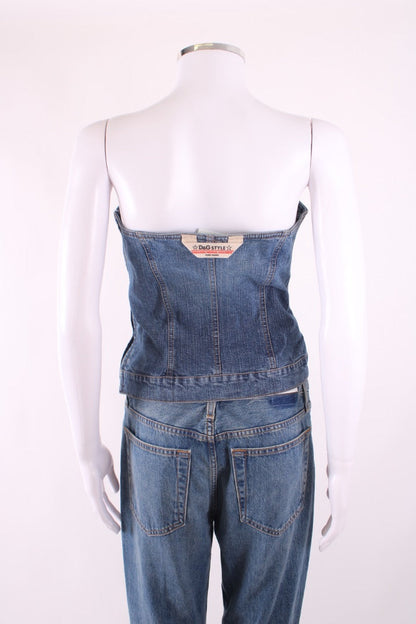 D&G Strapless Corset Top Denim 12 | Default Title, Red