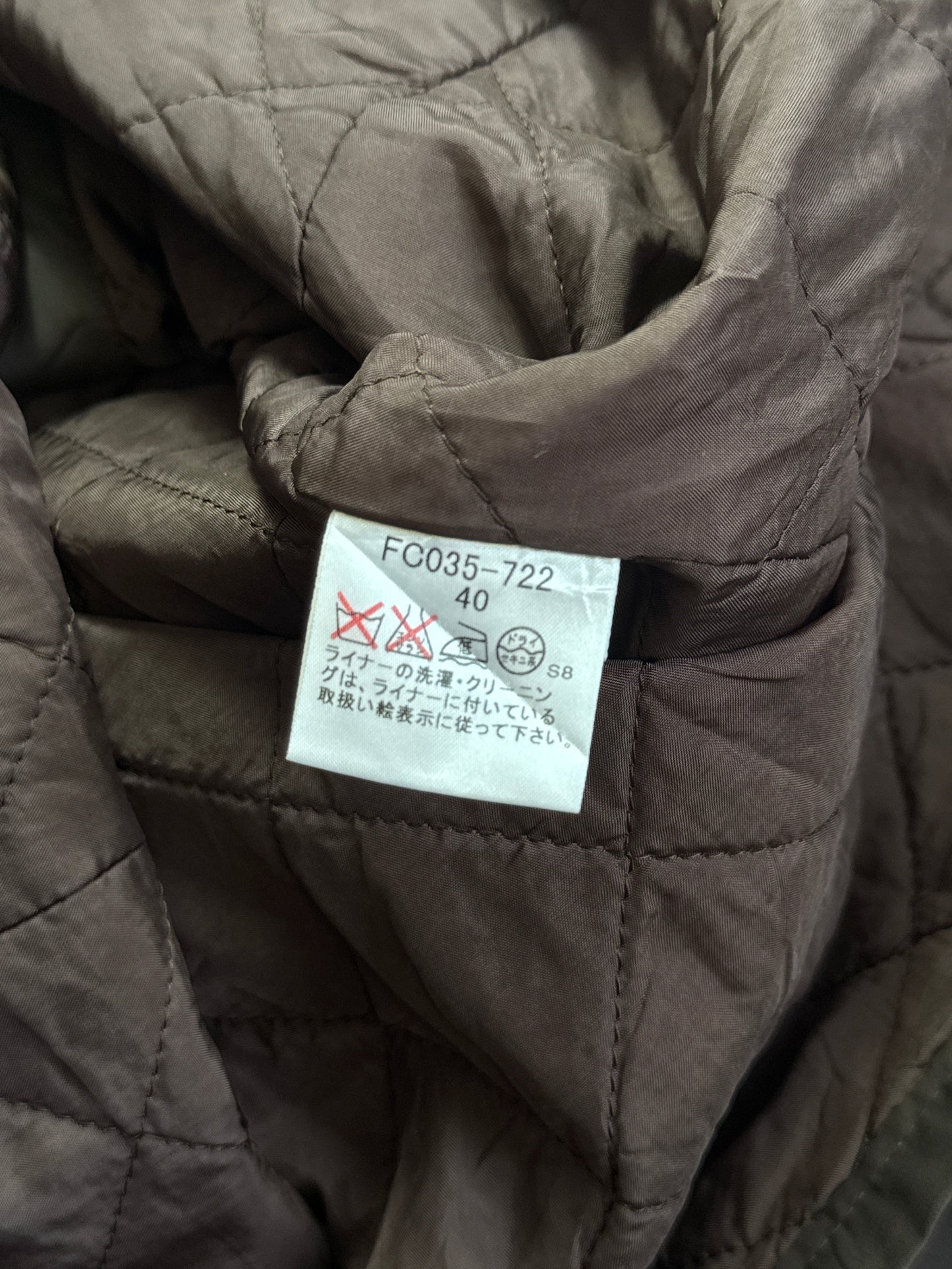 Burberry Brown Nylon Insulated Zip Up Harrington Jacket