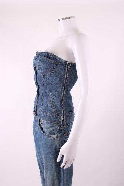 D&G Strapless Corset Top Denim 12 | Default Title, Red