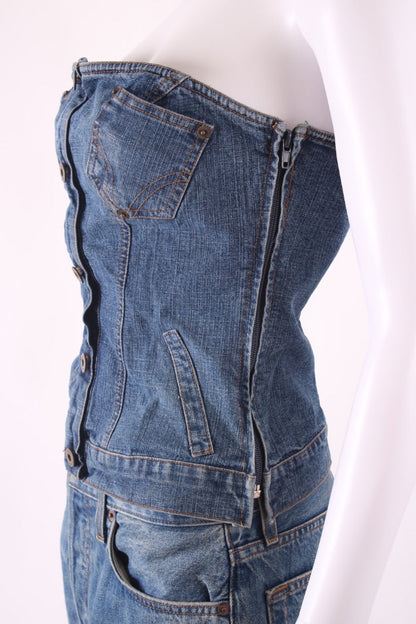 D&G Strapless Corset Top Denim 12 | Default Title, Red