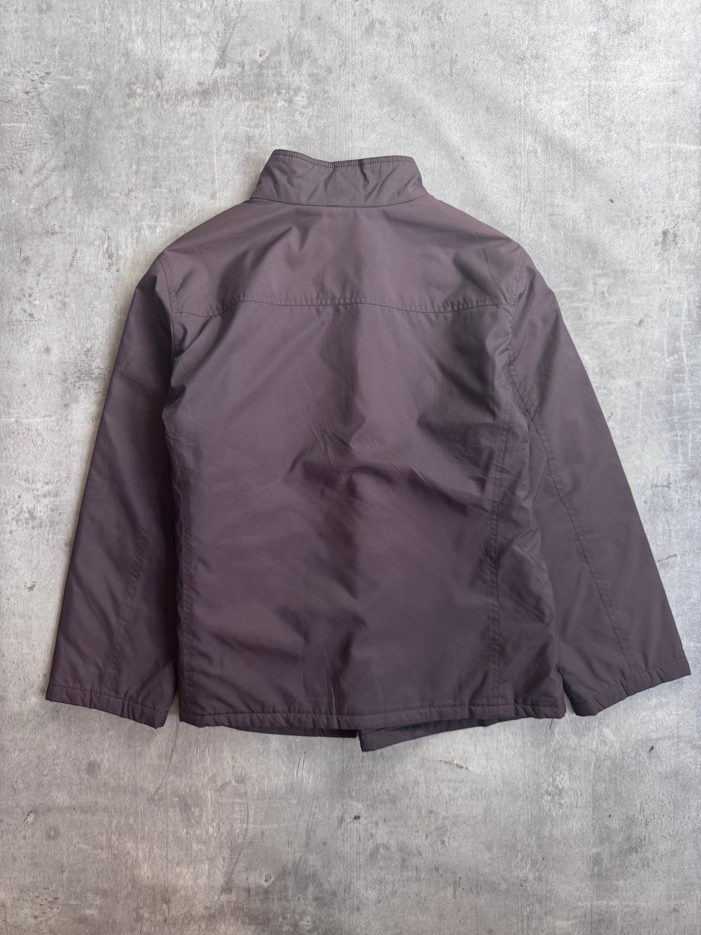 Burberry Brown Nylon Insulated Zip Up Harrington Jacket