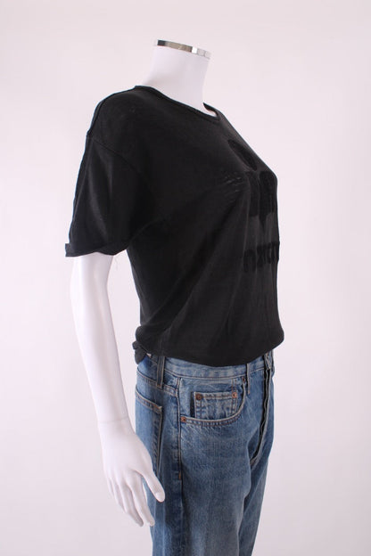 Isabel Marant Logo Linen T-shirt Black S | Default Title, Black