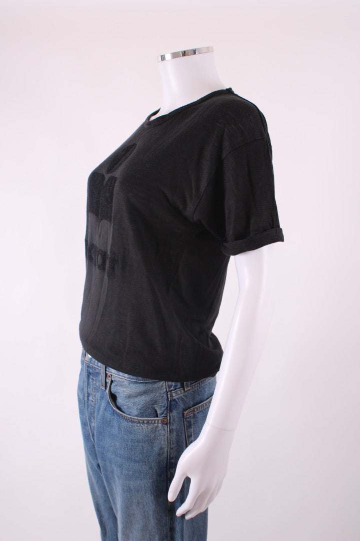 Isabel Marant Logo Linen T-shirt Black S | Default Title, Black