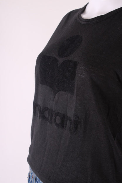 Isabel Marant Logo Linen T-shirt Black S | Default Title, Black