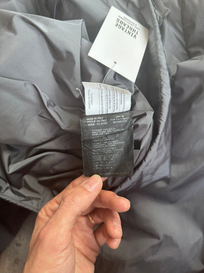 Prada Grey Nylon Insulated Hooded Technical Rain Jacket