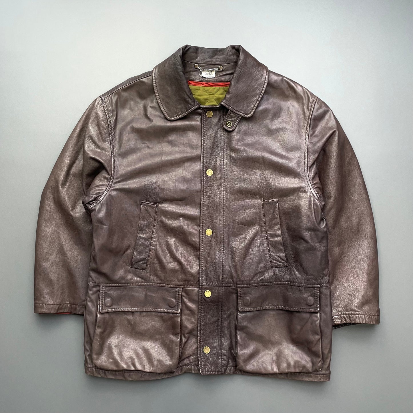 C.P. Company Brown 1992 Ideas From Massimo Osti Lined Leather Overcoat | Medium, Brown