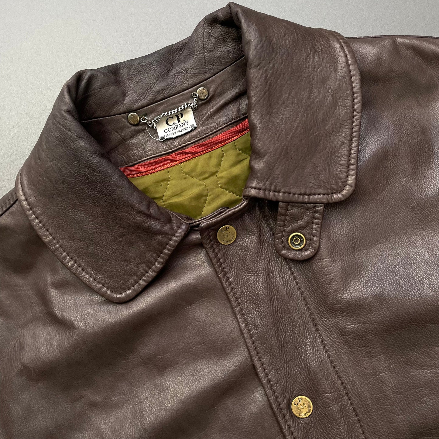 C.P. Company Brown 1992 Ideas From Massimo Osti Lined Leather Overcoat | Medium, Brown