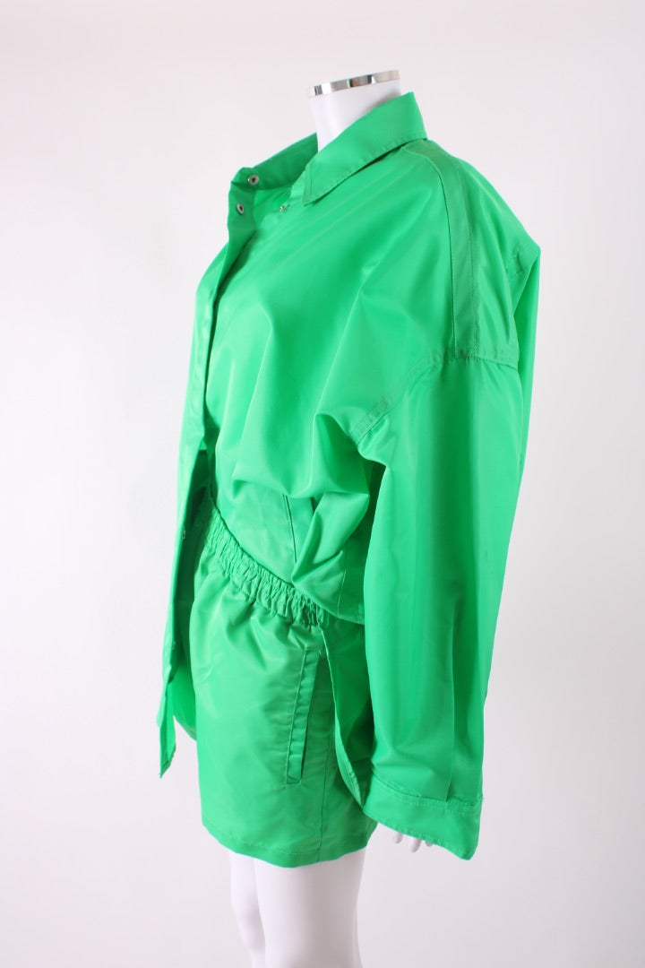 The Frankie Shop L/S Shell Shirt/ Shorts Co-ord Green XS/S | Default Title, Green