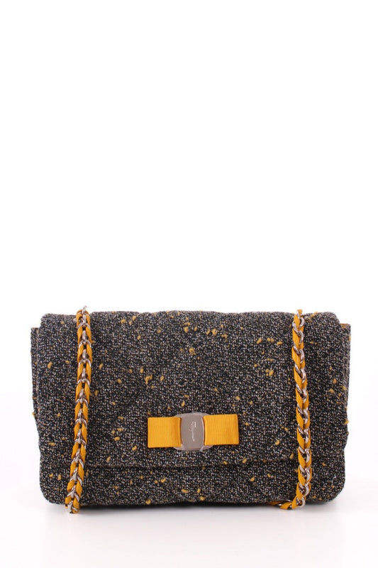 Salvatore Ferragamo Quilted Tweed Gelly Shoulder Bag Grey | O/S, Multicoloured
