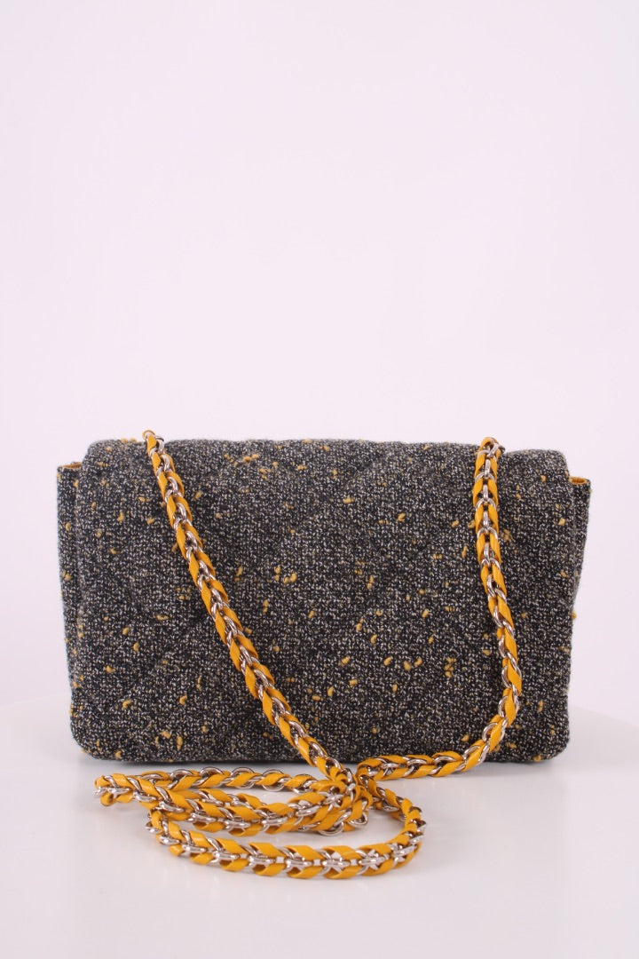 Salvatore Ferragamo Quilted Tweed Gelly Shoulder Bag Grey | O/S, Multicoloured