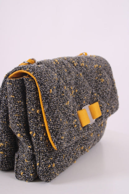 Salvatore Ferragamo Quilted Tweed Gelly Shoulder Bag Grey | O/S, Multicoloured
