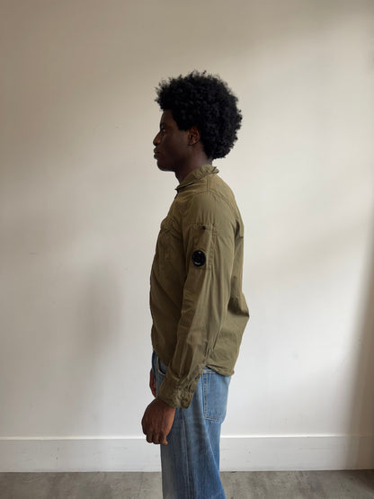 S/S 2022 C.P. Company Khaki Chrome-R Lightweight Overshirt | Medium