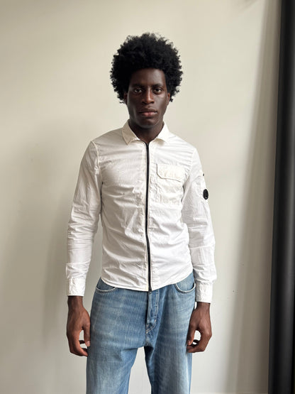 S/S 2022 C.P. Company White Chrome-R Lightweight Overshirt | Small
