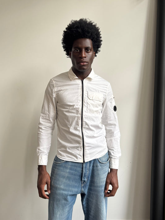 S/S 2022 C.P. Company White Chrome-R Lightweight Overshirt | Small