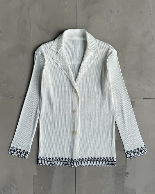 ISSEY MIYAKE AW01 PLEATED WHITE BLAZER - S/M