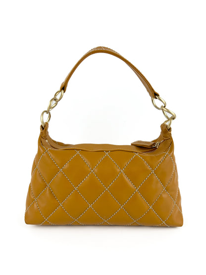 Vintage Chanel Wild Stitch Shoulder Bag Orange (2003-2004) | O/S, Gold