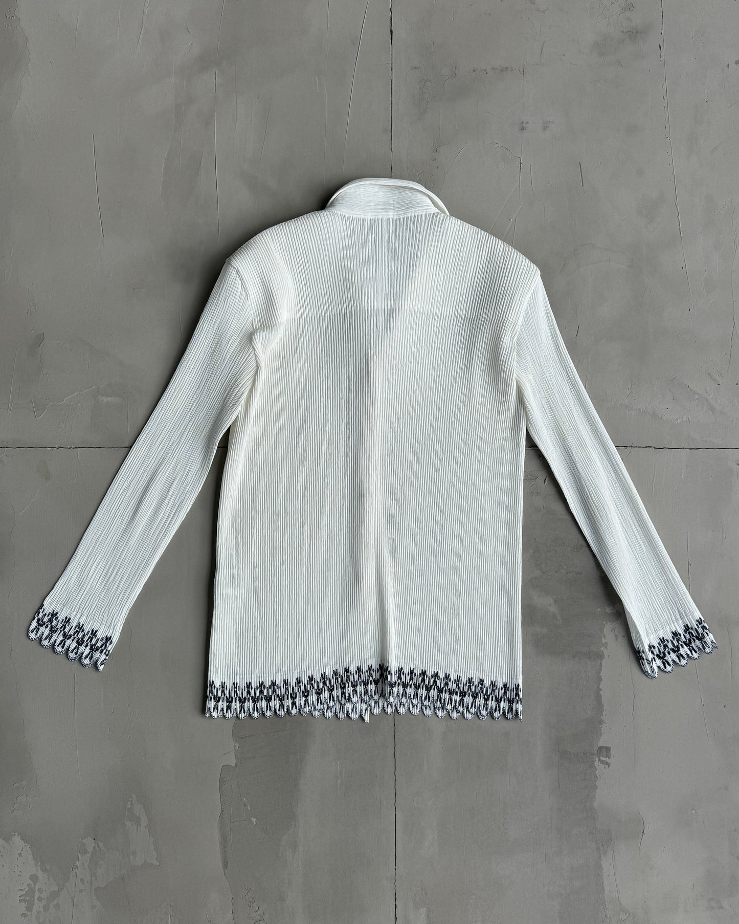 ISSEY MIYAKE AW01 PLEATED WHITE BLAZER - S/M | Medium, White