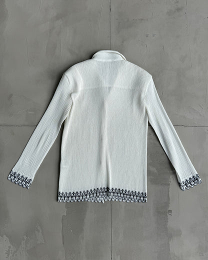ISSEY MIYAKE AW01 PLEATED WHITE BLAZER - S/M | Medium, White