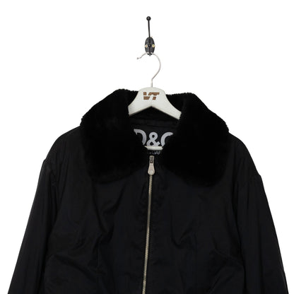 D&G Fur Collar Zip Up Bomber Jacket