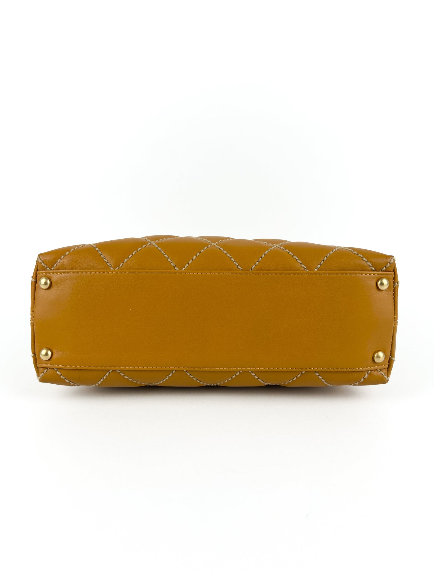 Vintage Chanel Wild Stitch Shoulder Bag Orange (2003-2004) | O/S, Gold