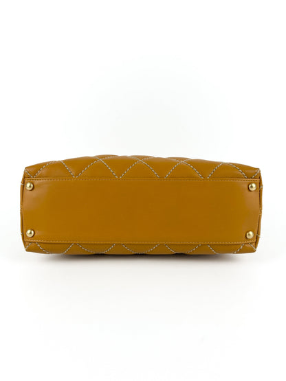 Vintage Chanel Wild Stitch Shoulder Bag Orange (2003-2004) | O/S, Gold