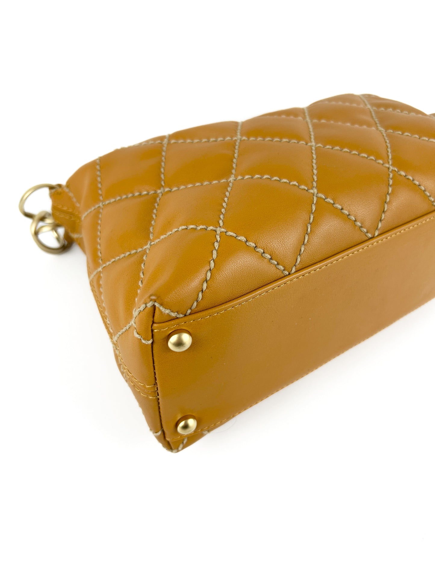 Vintage Chanel Wild Stitch Shoulder Bag Orange (2003-2004) | O/S, Gold
