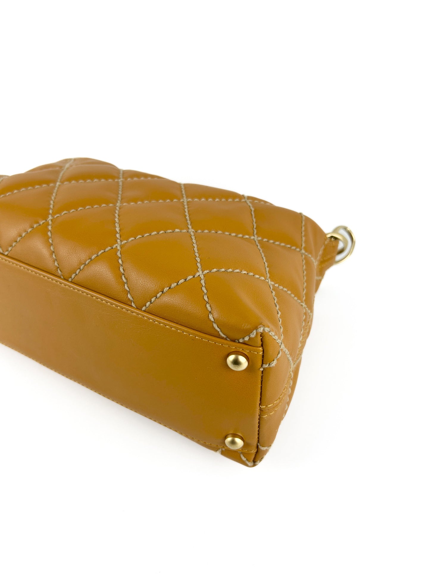 Vintage Chanel Wild Stitch Shoulder Bag Orange (2003-2004) | O/S, Gold