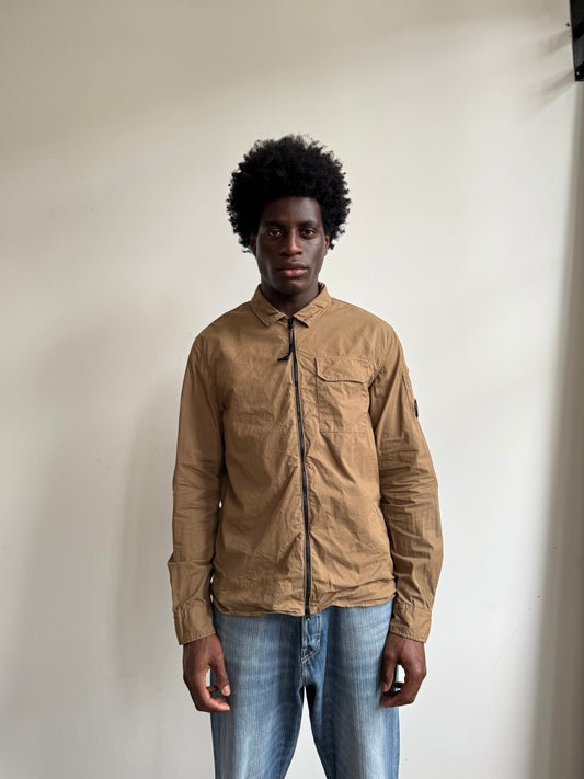 S/S 2022 C.P. Company Brown Chrome-R Lightweight Overshirt | Medium