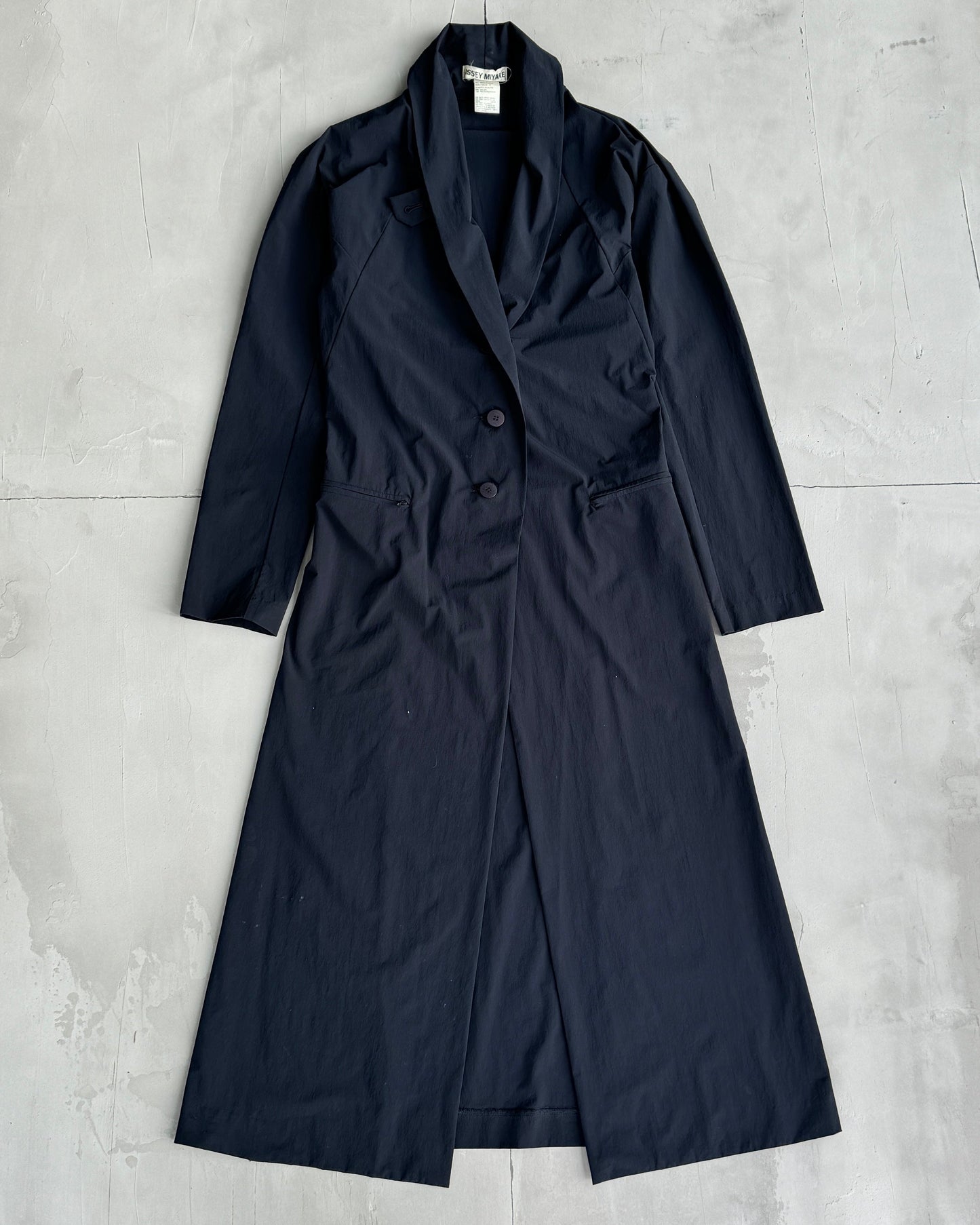 ISSEY MIYAKE SS99 NYLON TRENCH OVERCOAT - S