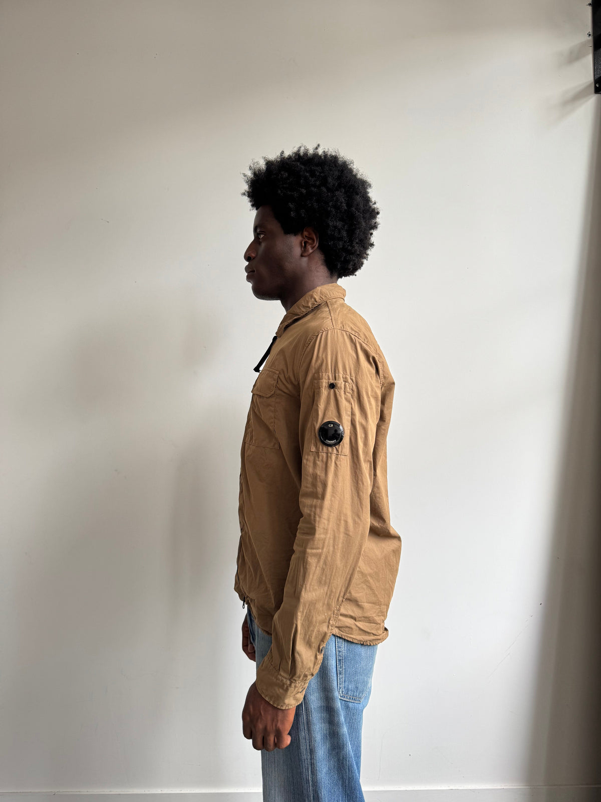 S/S 2022 C.P. Company Brown Chrome-R Lightweight Overshirt | Medium