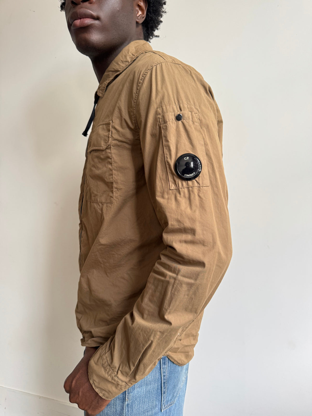 S/S 2022 C.P. Company Brown Chrome-R Lightweight Overshirt | Medium