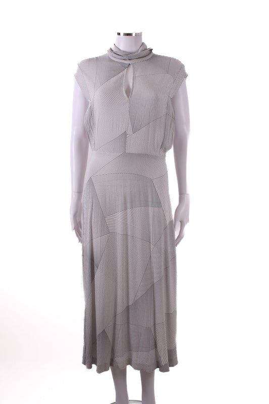 Zimmermann S/S High Neck Stripe Dress White/ Black S | Default Title, Black